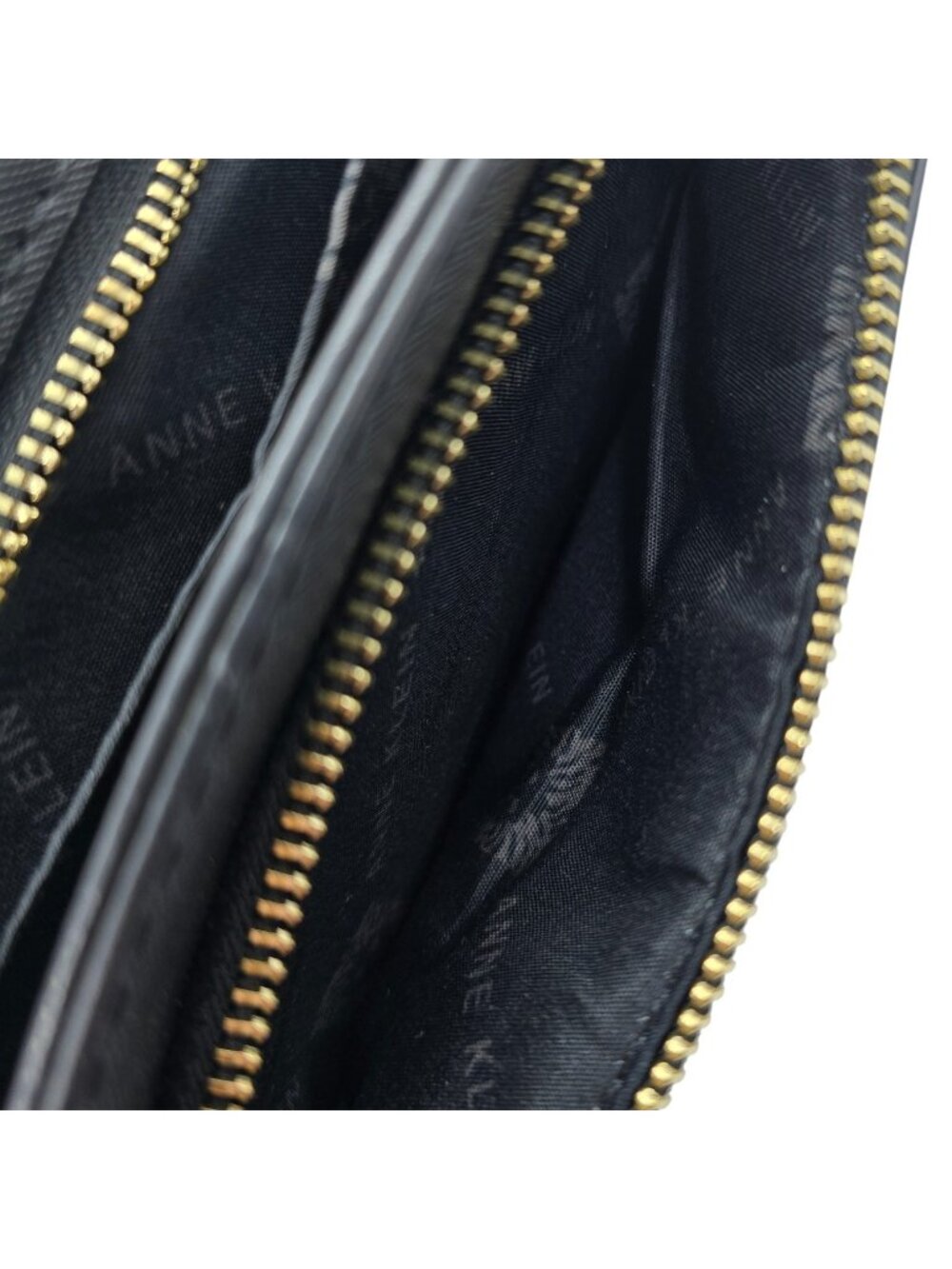 Anne Klein Black Crossbody Bag Gold Chain Strap Small Purse Wallet Travel Organi - Picture 9 of 10